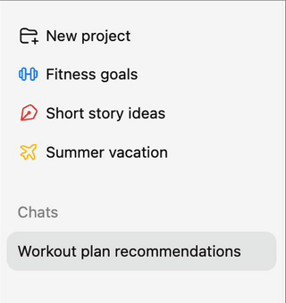 Dragging a chat in the ZeroTwo sidebar onto a project