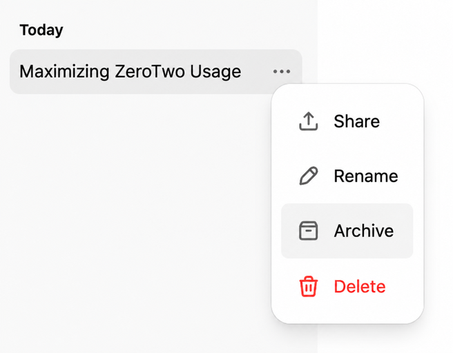 The More options menu in the top bar of an open chat, with Archive highlighted