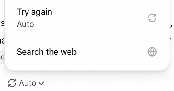 The Retry menu under a ZeroTwo reply with the Search the web option